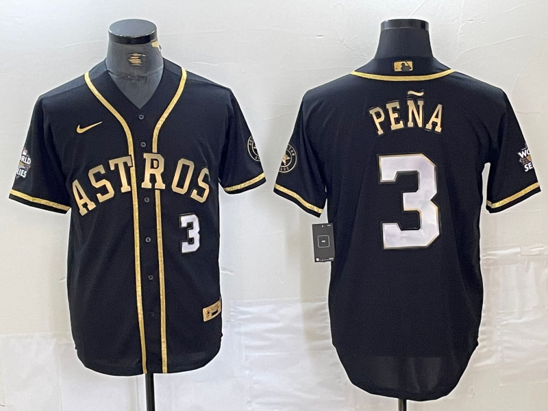 Men's Houston Astros Jeremy Pena #3 Black Jersey